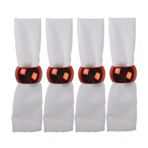 Anillos de servilleta rojo uni - set de 4