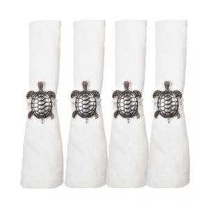 Anillos de servilleta tortugas plateadas - lote de 4