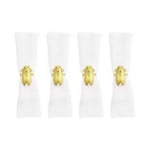 Anillos para servilletas cigarras doradas - set de 4