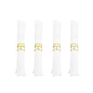 Anillos para servilletas coral dorados - set de 4