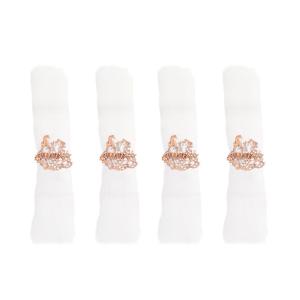 Anillos para servilletas coral rosado dorado - lote de 4