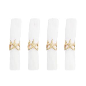 Anillos para servilletas estrellas de mar doradas