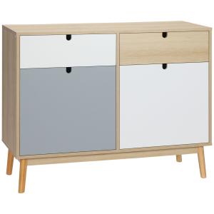 Aparador auxiliar 100x40x79.5 cm blanco, gris, natural