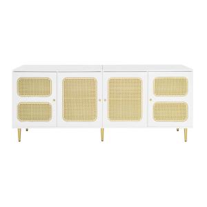 Aparador de cocina blanco con puertas de caña y patas dorad…