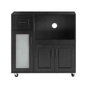 Aparador para microondas con ruedas mdf negro