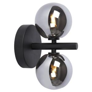 Aplique 2 luces en metal negro 24,5cm