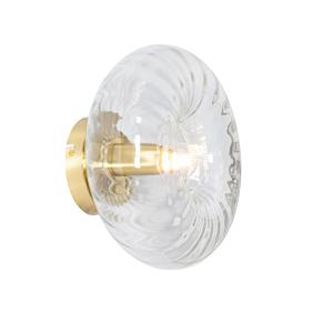 Aplique art deco dorado cristal