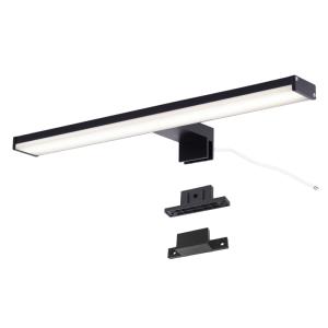Aplique baño aluminio negro led 10w 40cm 4000k ip44