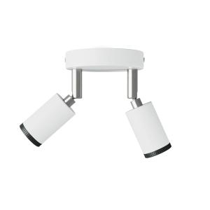Aplique blanco con dos focos metálicos