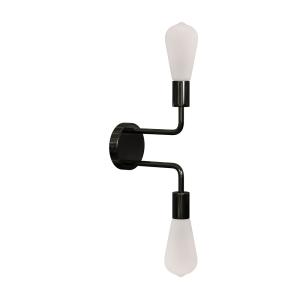 Aplique con doble extensión curvada en metal negro perla