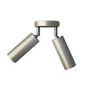 Aplique con dos focos de metal de titanio satinado