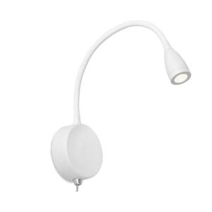 Aplique con luz de lectura led en metal blanco 20cm