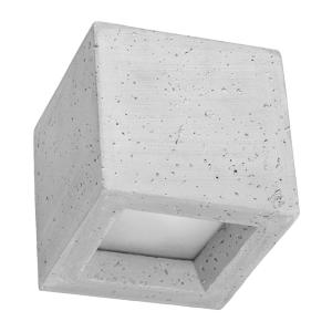 Aplique cuadrado en concreto, gris l: 12cm