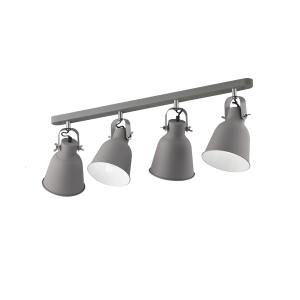 Aplique de metal gris y blanco con cuatro luces orientables