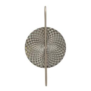 Aplique de metal plateado y cristal 28x15x54 cm