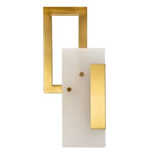 Aplique de metal y cristal dorado 15x8x33 cm