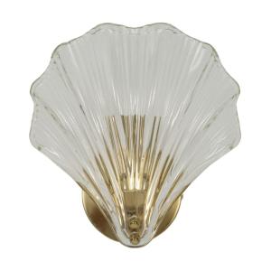 Aplique de metal y cristal dorado 20x14x22 cm