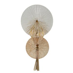 Aplique de metal y cristal dorado 20x14x41 cm