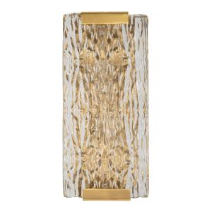 Aplique de metal y cristal dorado 36x15x10 cm