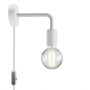 Aplique de pared con extensión curva de metal blanco