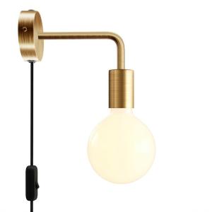 Aplique de pared con extensión curva de metal color bronce