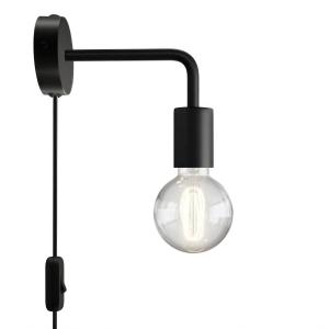 Aplique de pared con extensión curva de metal negro