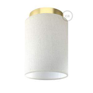 Aplique de pared con pantalla blanca y detalles en latón