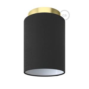 Aplique de pared con pantalla negra y detalles en latón