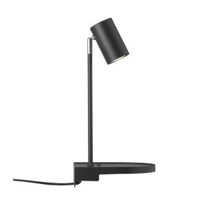 Aplique de pared con repisa y usb negro para colocar objetos