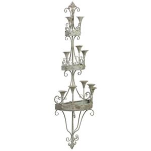 Aplique de pared de madera y metal 43.5x21x142cm gris