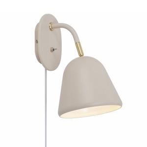 Aplique de pared elegante beige y dorado orientable con int…