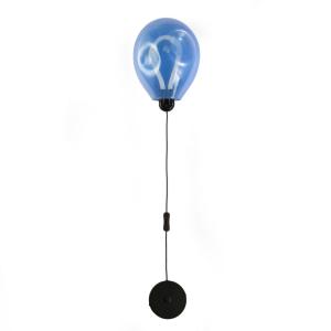 Aplique de pared globo azul arrugado led 8w con cable