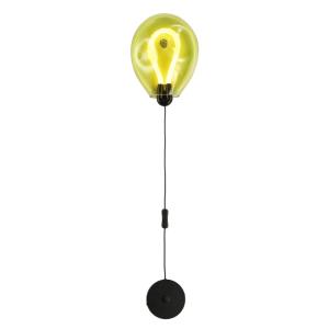 Aplique de pared globo verde arrugado led 8w con cable