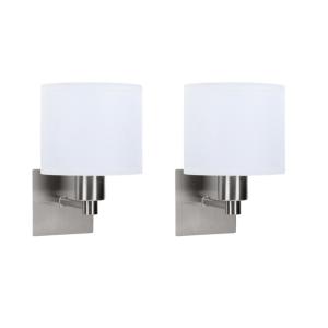 Aplique de pared led (2uds) con pantalla para tambor níquel…