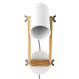 Aplique de pared madera blanco 16 x 20 cm