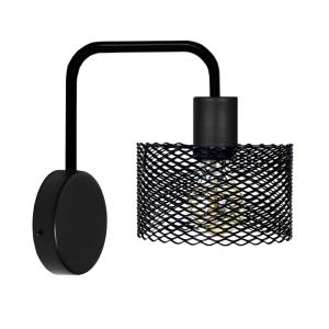 Aplique de pared  tosel , metal ,negro ,a 22x d16xp16cm