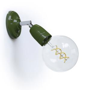 Aplique de porcelana verde orientable