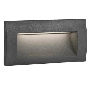 Aplique led exterior empotrable aluminio gris antracita 14cm