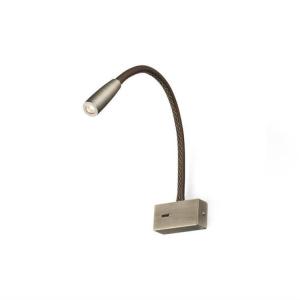 Aplique led flexible metal cuero bronce 40cm