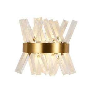 Aplique metal y cristal  28 cm