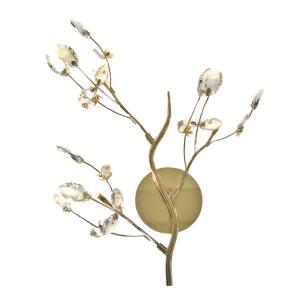 Aplique metal y cristal  51 cm
