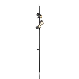 Aplique negro interruptor de pie 3 luces