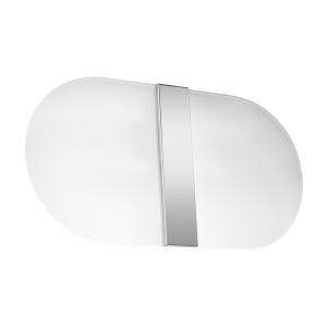 Aplique oval en vidrio, blanco l: 35cm