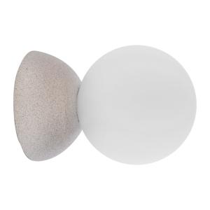 Aplique pared base de hormigón gris y bola opal blanca G9