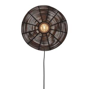 Aplique ratán claro negro diám:40cm