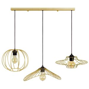 Araña barra metal dorado  Pantalla dorado