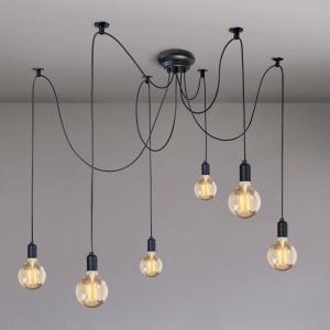 Araña bombillametal Alt. 180 cm  pantalla bombilla déco