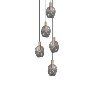 Araña madera Alt.100cm natural  ;Pantalla:  azul