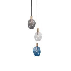 Araña  plato redondo madera natural   Pantalla   gris