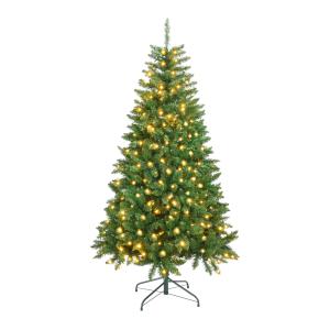 Árbol de Navidad con 300 luces LED de PVC verde Alt. 180 cm